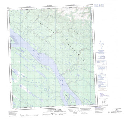 096E01 Prohibition Creek Canadian topographic map, 1:50,000 scale
