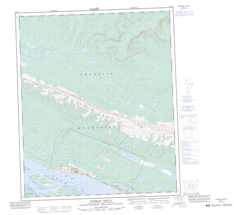 096E07 Norman Wells Canadian topographic map, 1:50,000 scale