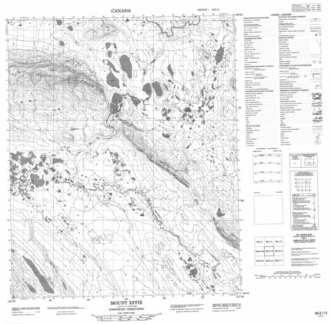 096E13 Mount Effie Canadian topographic map, 1:50,000 scale