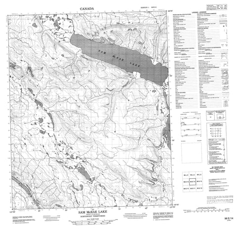 096E14 Sam Mcrae Lake Canadian topographic map, 1:50,000 scale