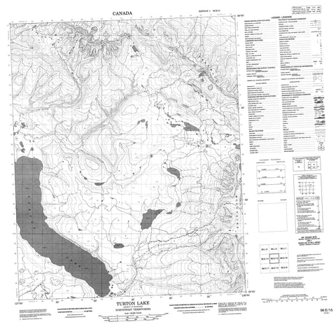 096E15 Turton Lake Canadian topographic map, 1:50,000 scale