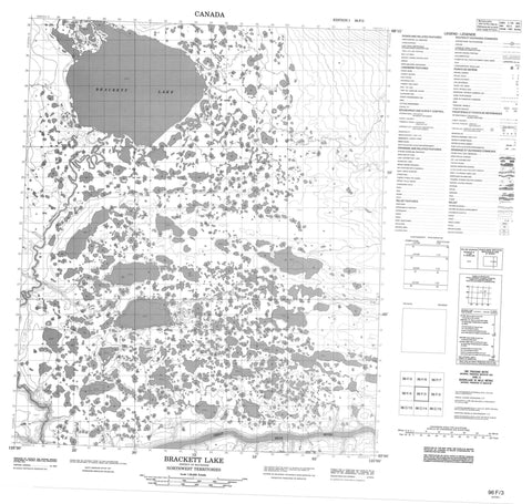 096F03 Brackett Lake Canadian topographic map, 1:50,000 scale