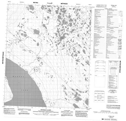 096F11 Neyele Lake Canadian topographic map, 1:50,000 scale