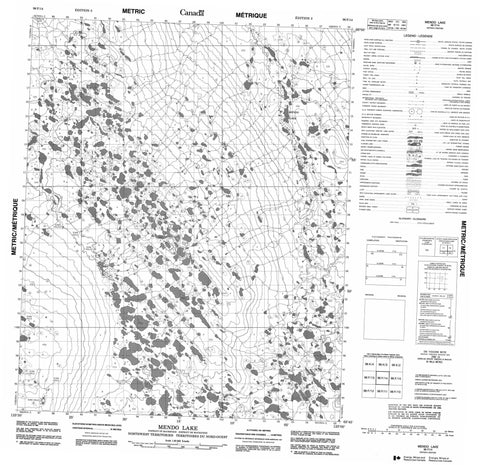 096F14 Mendo Lake Canadian topographic map, 1:50,000 scale