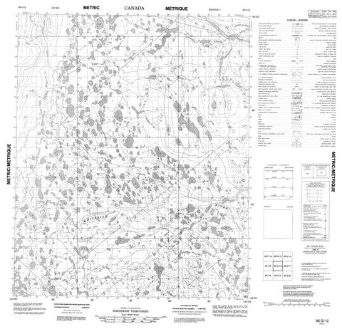 096G12 No Title Canadian topographic map, 1:50,000 scale