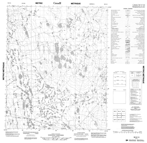 096G13 No Title Canadian topographic map, 1:50,000 scale