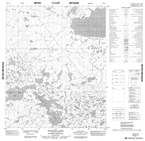 096G14 Tuitatui Lake Canadian topographic map, 1:50,000 scale
