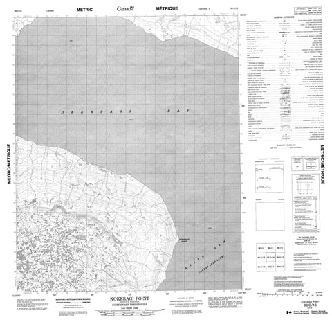 096G16 Kokeragi Point Canadian topographic map, 1:50,000 scale