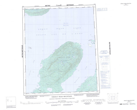 096H Grizzly Bear Mountain Canadian topographic map, 1:250,000 scale