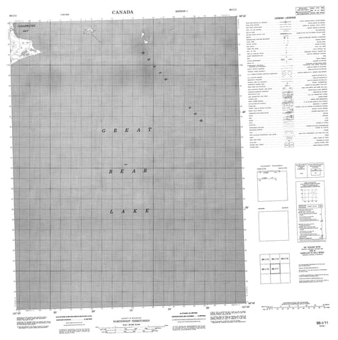 096I11 No Title Canadian topographic map, 1:50,000 scale
