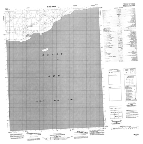 096I16 No Title Canadian topographic map, 1:50,000 scale