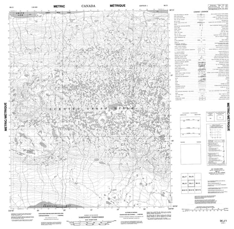 096J01 No Title Canadian topographic map, 1:50,000 scale