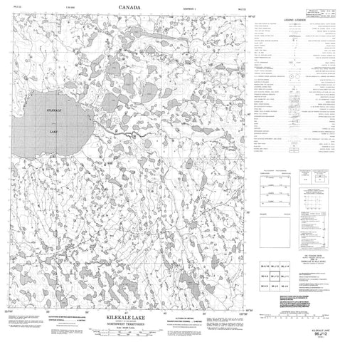 096J12 Kilekale Lake Canadian topographic map, 1:50,000 scale