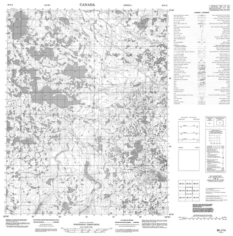 096J14 No Title Canadian topographic map, 1:50,000 scale