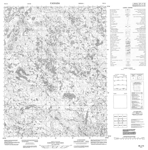 096J15 No Title Canadian topographic map, 1:50,000 scale