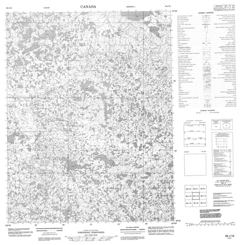 096J16 No Title Canadian topographic map, 1:50,000 scale