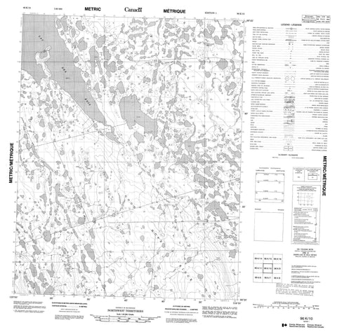 096K10 No Title Canadian topographic map, 1:50,000 scale