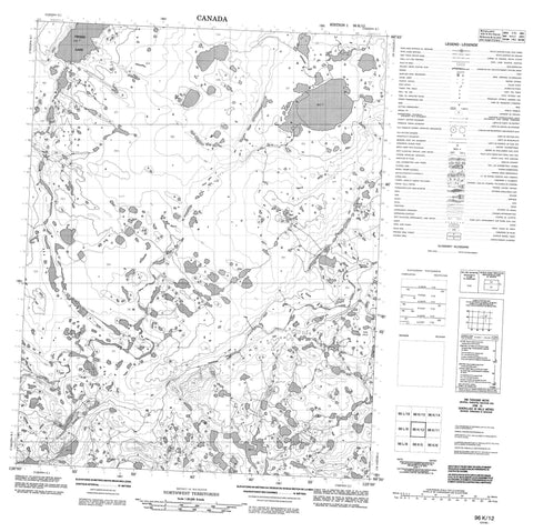 096K12 No Title Canadian topographic map, 1:50,000 scale