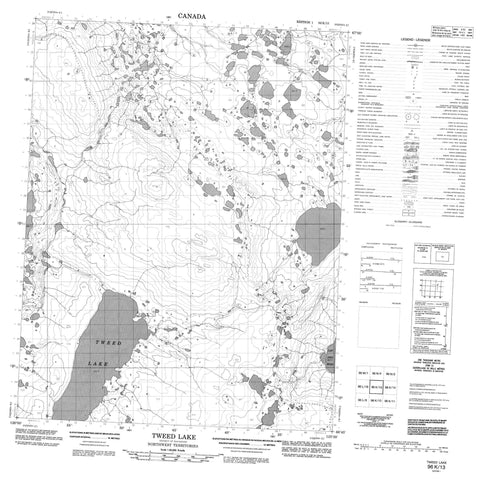 096K13 Tweed Lake Canadian topographic map, 1:50,000 scale