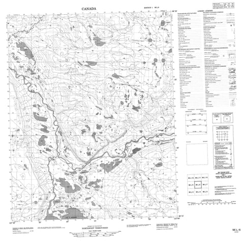 096L06 No Title Canadian topographic map, 1:50,000 scale