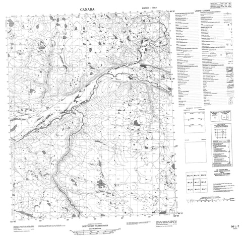 096L07 No Title Canadian topographic map, 1:50,000 scale