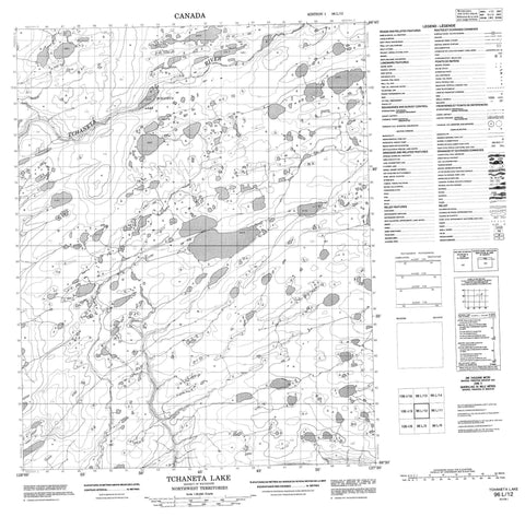 096L12 Tchaneta Lake Canadian topographic map, 1:50,000 scale