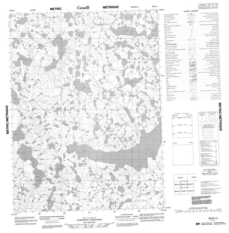 096M14 No Title Canadian topographic map, 1:50,000 scale