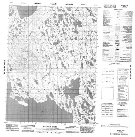 096N10 Maunoir Dome Canadian topographic map, 1:50,000 scale