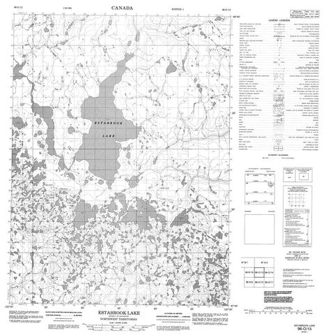 096O13 Estabrook Lake Canadian topographic map, 1:50,000 scale