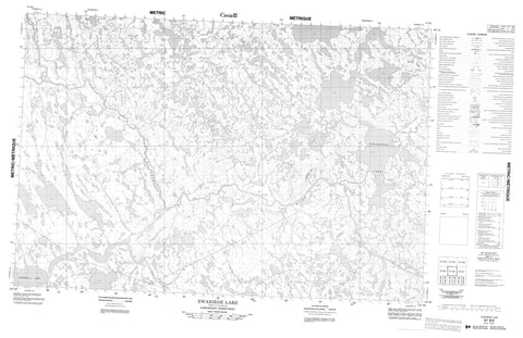 097B02 Ewariege Lake Canadian topographic map, 1:50,000 scale