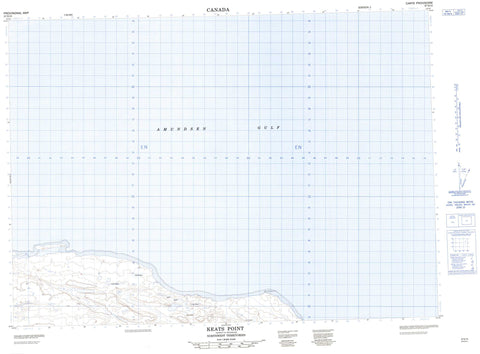 097D15 Keats Point Canadian topographic map, 1:50,000 scale