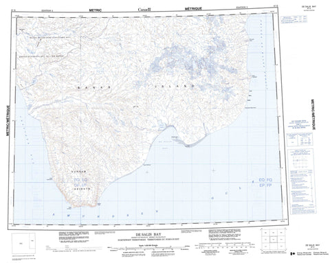 097H De Salis Bay Canadian topographic map, 1:250,000 scale