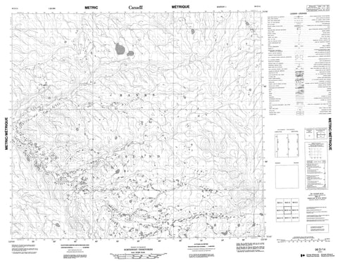 098D14 No Title Canadian topographic map, 1:50,000 scale