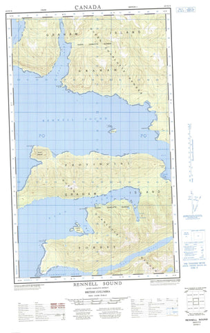 103F07E Rennell Sound Canadian topographic map, 1:50,000 scale