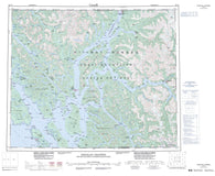 103H Douglas Channel Canadian topographic map, 1:250,000 scale
