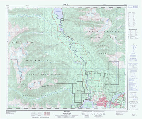103I10 Terrace Canadian topographic map, 1:50,000 scale