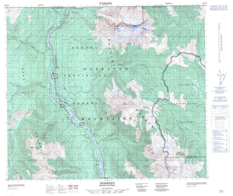 103I16 Dorreen Canadian topographic map, 1:50,000 scale