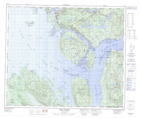103J01 Port Edward Canadian topographic map, 1:50,000 scale