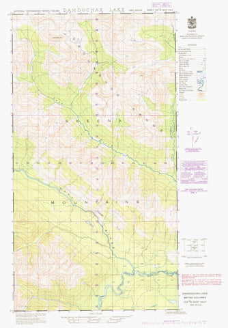 104A09W Damdochax Lake Canadian topographic map, 1:50,000 scale