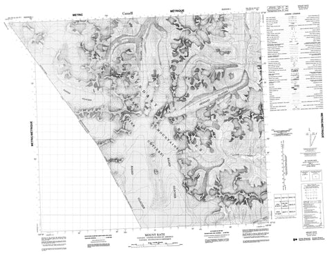 104F08 Mount Ratz Canadian topographic map, 1:50,000 scale