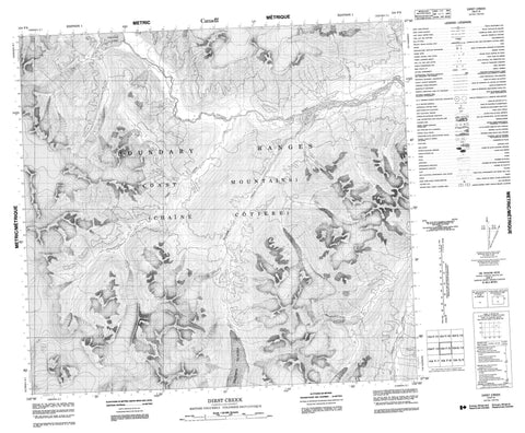 104F09 Dirst Creek Canadian topographic map, 1:50,000 scale