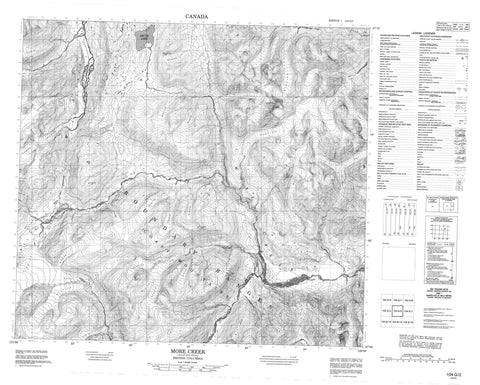 104G02 More Creek Canadian topographic map, 1:50,000 scale