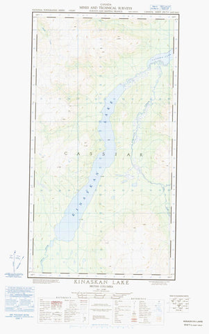 104G09E Kinaskan Lake Canadian topographic map, 1:50,000 scale