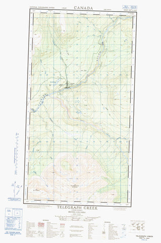 104G14E Telegraph Creek Canadian topographic map, 1:50,000 scale