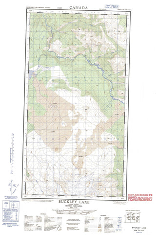 104G15E Buckley Lake Canadian topographic map, 1:50,000 scale