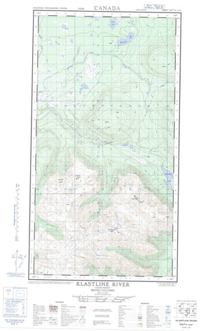 104G16E Klastline River Canadian topographic map, 1:50,000 scale