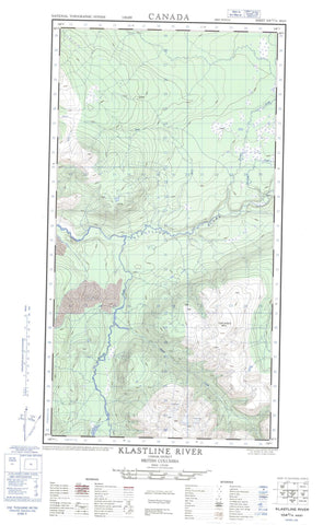 104G16W Klastline River Canadian topographic map, 1:50,000 scale