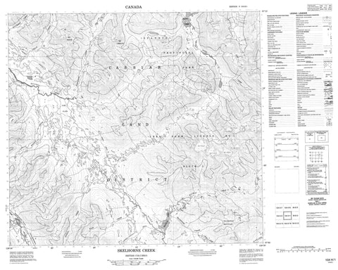 104H01 Skelhorne Creek Canadian topographic map, 1:50,000 scale