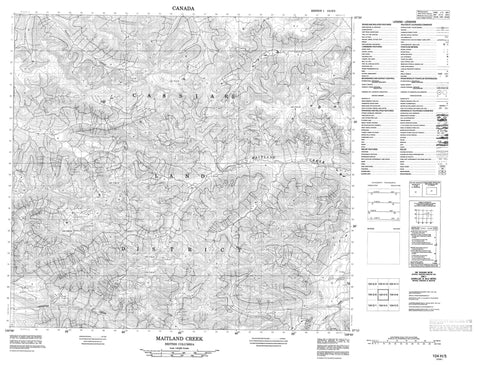 104H05 Maitland Creek Canadian topographic map, 1:50,000 scale