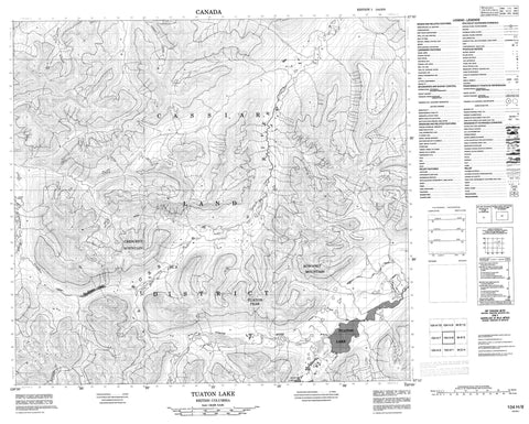 104H08 Tuaton Lake Canadian topographic map, 1:50,000 scale